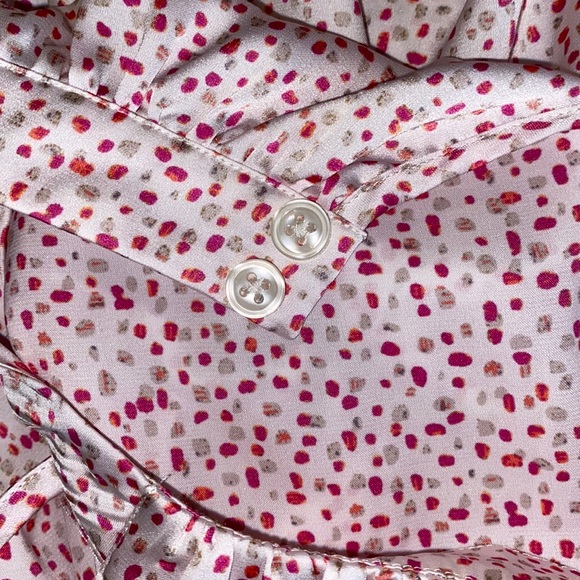 Ann Taylor Pink Dot Belted Sleeveless Blouse NWOT Size 6 - Picture 10 of 14